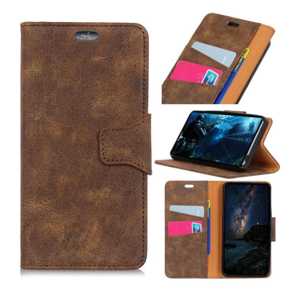 Google Pixel 3 Vintage Tyylinen Seisova Lompakko Suojakotelo