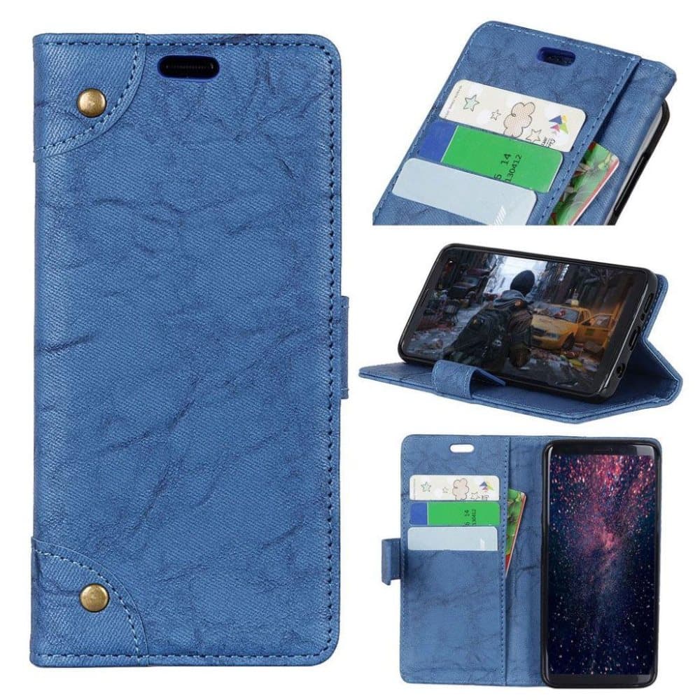 Huawei Mate 20 Lite retro style leather flip case - Blue