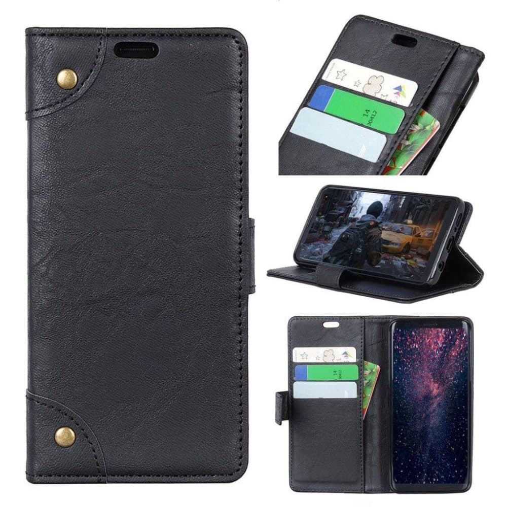 Huawei Mate 20 Lite retro style leather flip case - Black