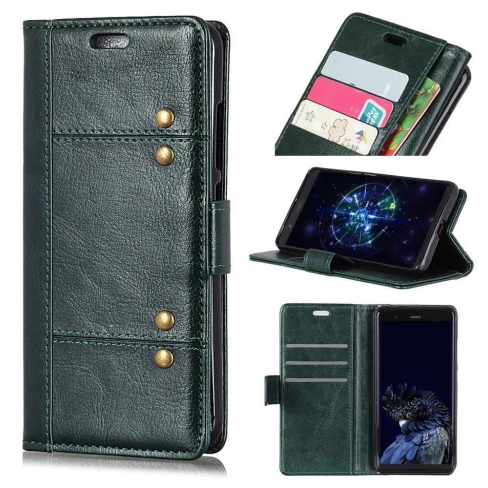 Huawei Mate 20 Lite textured leataher flip case - Brown
