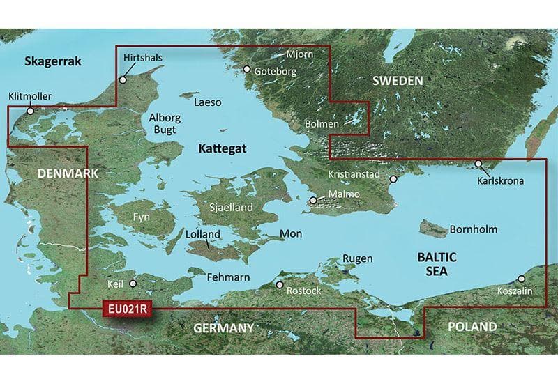 Danmark Öst-Sweden Sydöst Garmin VEU021R - BlueChart g3 Vision mSD/SD