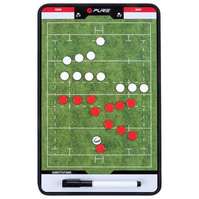 Dubbelsidig taktikplatta för rugby 35x22 cm
