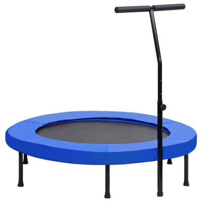Studsmatta med handtag och säkerhetsskydd 122 cm