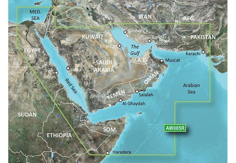 Sjökarta The Gulf and Red Sea - VAW005R MicroSD/SD card