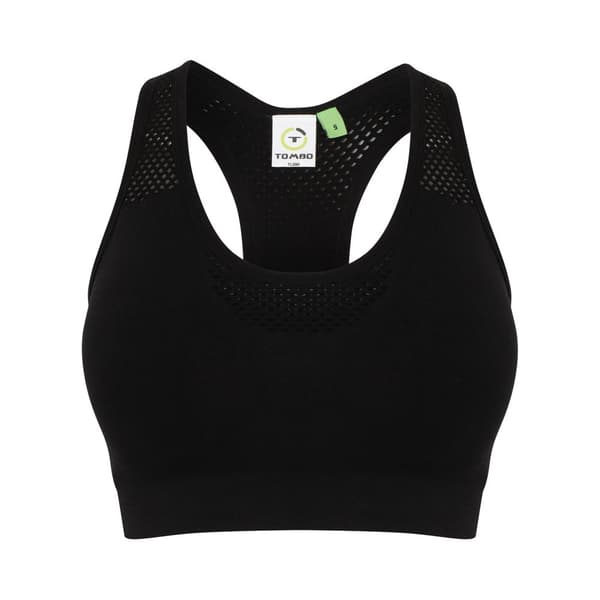 Tombo Womens/Ladies Seamless Crop Top Black Medium