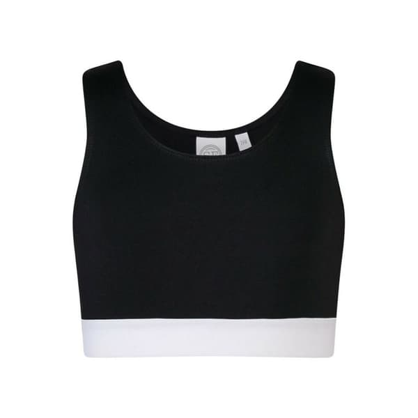 SF Minni Childrens Girls Fashion Crop Top Black/White 5-6 Years