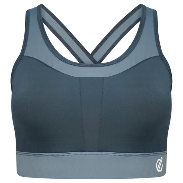 Dare 2B Womens/Ladies Mantra Contrast Recycled Sports Bra Orion Grey/Bluestone L