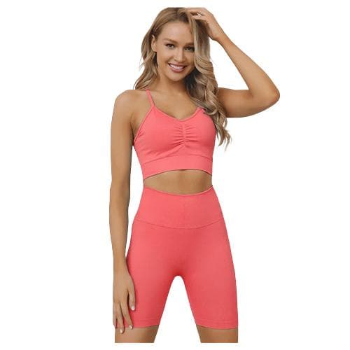 Seamless Sport BH Topp Korall Gymshout