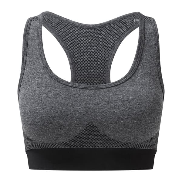 TriDri Womens/Ladies Sculpted Melange Seamless 3D Sports Bra Black S