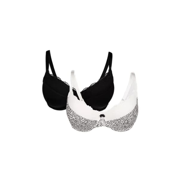Gorgeous Womens/Ladies Padded T-Shirt Bra (Pack of 2) Black/White 32DD