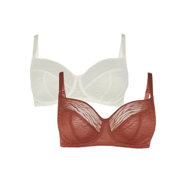 Gorgeous Womens/Ladies Animal Print Mesh Bra (Pack of 2)