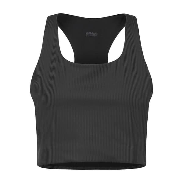 Girlfriend Collective Womens/Ladies Paloma Ribbed Racerback Bra Black 5XL