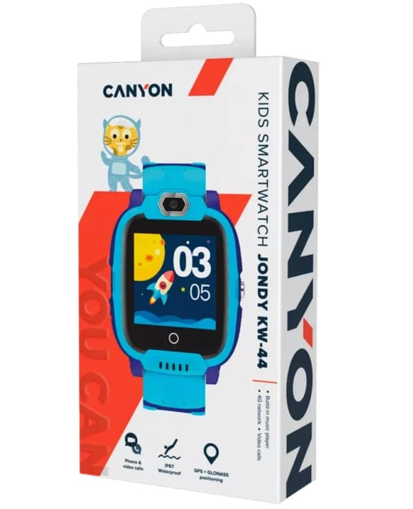 CANYON kids watch Jondy KW-44 4G Camera GPS Music Blue