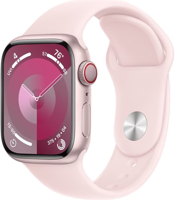 Apple Watch 9 GPS + Cellular 41mm Sport Band S/M, pink (MRHY3ET/A)