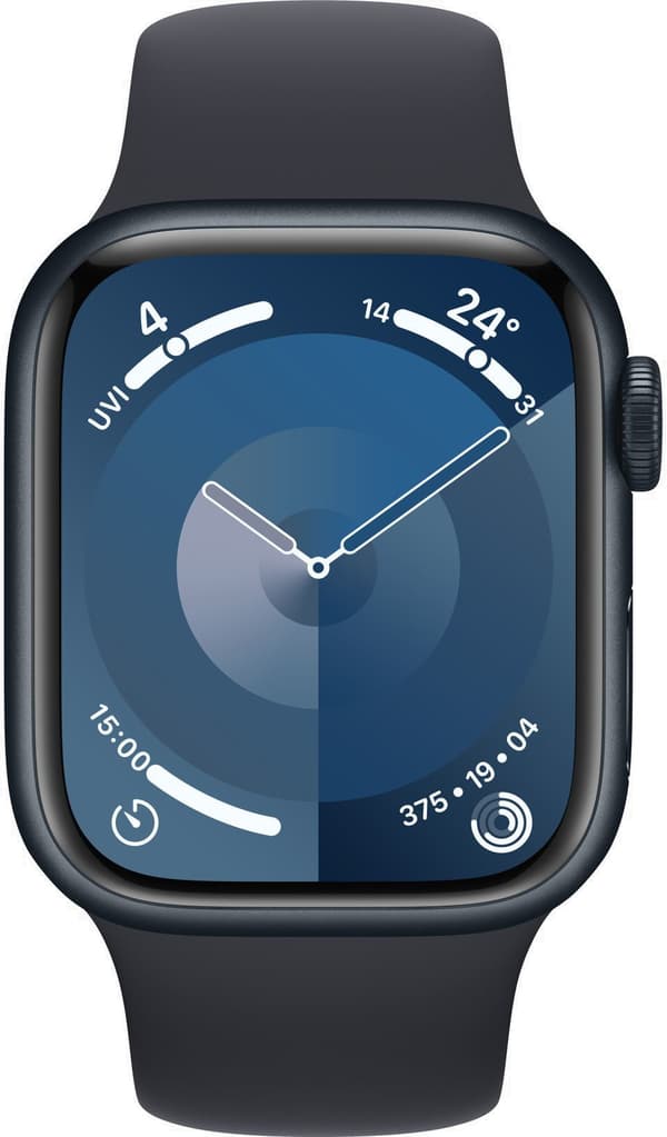 Apple Watch 9 GPS + Cellular 41mm Sport Band S/M, midnight (MRHR3ET/A)