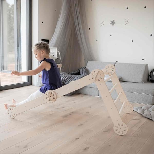 Justerbar Montessori inomhusklätterställning för barn – Modulär klättertriangel för småbarn