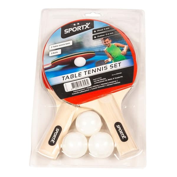 SportX bordtennisset med 2 stjärnor 2 fladdermöss + 3 bollar