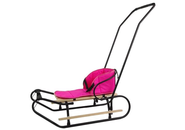 Mjuk slädemadrass, tre fästelement, rosa