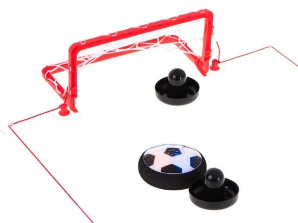 Flygande svävande fotbollspuck air hockey svävare med mål