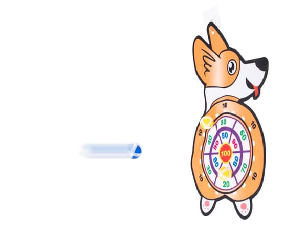 Dartskive med dart og bolde på Corgi Velcro