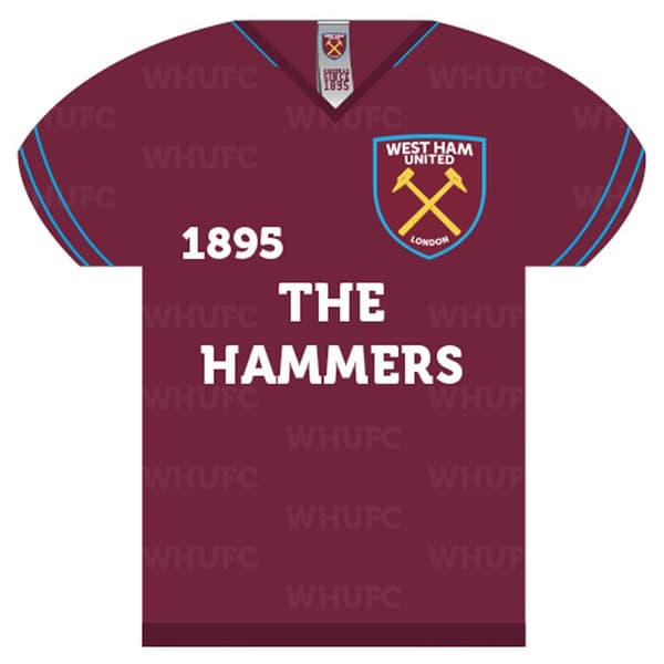 West Ham United FC Shirt Shaped Sign Burgundy One Size