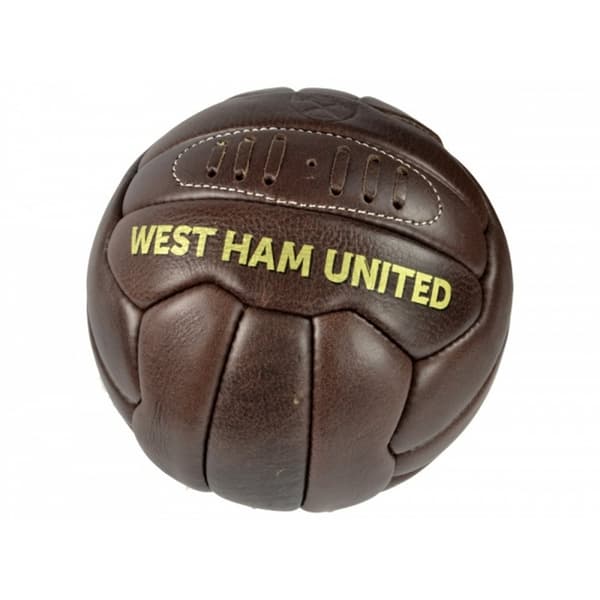West Ham FC Official Retro Heritage Leather Football Brown 5