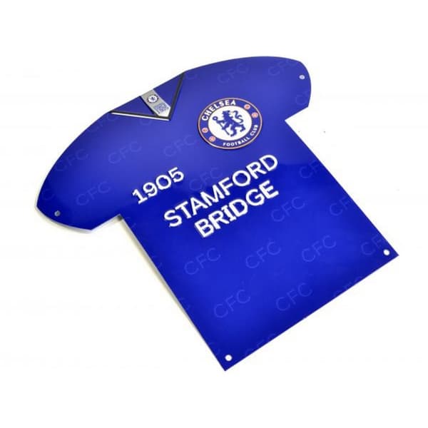 Chelsea FC Shirt Shaped Metal Sign Blue One Size
