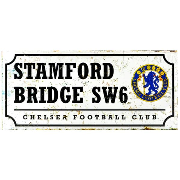Chelsea FC Retro Football Street Sign Black/White One Size