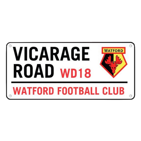 Watford FC Gadeskilt på Vicarage Road Black/Yellow/Red One Size