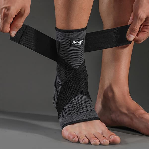 2-pack Svart ankelskydd med straps