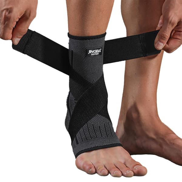 2-pack Svart ankelskydd med straps Svart M