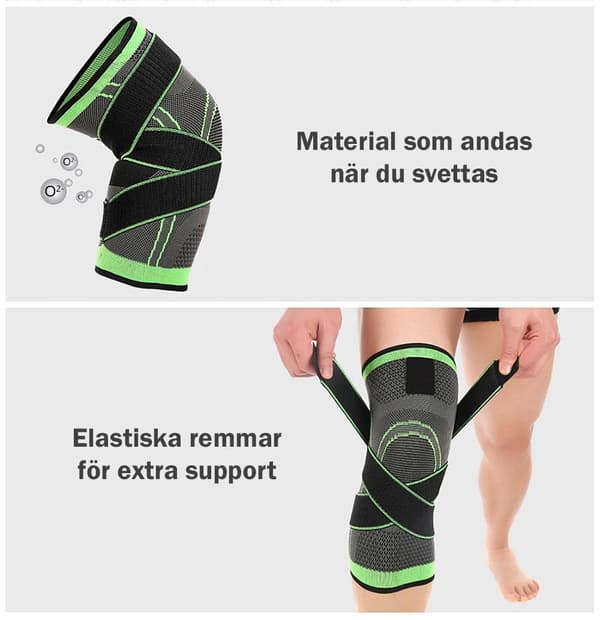Stabiliserande knäskydd med straps - Flera storlekar