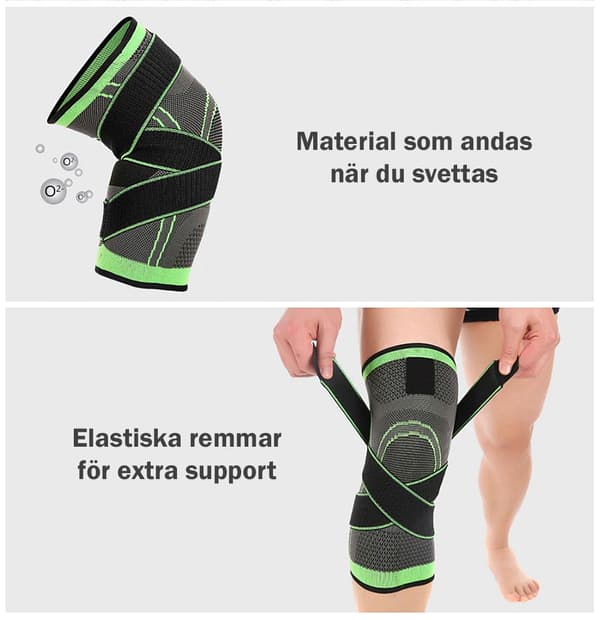 Stabiliserande knäskydd med straps - Flera storlekar