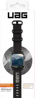 Miniatyrbild 7 av 8: Urban Armor Gear Apple Watch 45/44/42 mm Nato Eco-armband, svart