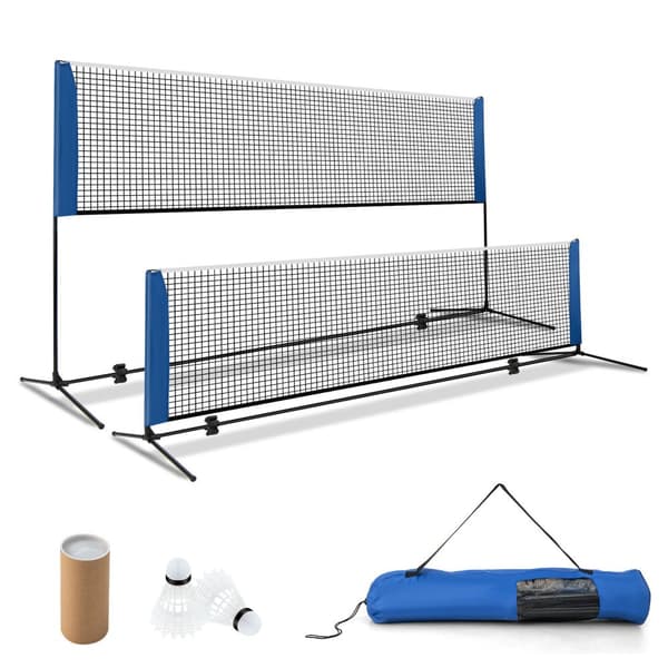 Badmintonracketset, 165,5"x40"x33,5"-61", Blå Svart