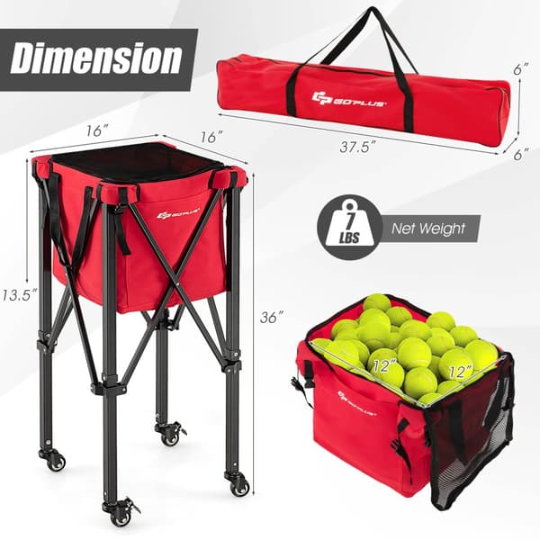 Tennisbold undervisningsvogn, 16x16x36 tommer, Sort/Blå