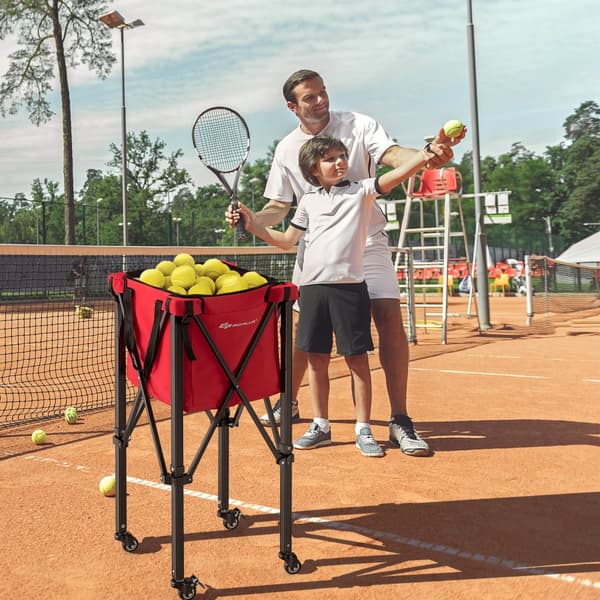 Tennisbold undervisningsvogn, 16x16x36 tommer, Sort/Blå