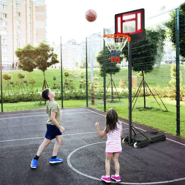 Bärbar Basketkorg, 130x184x250 cm, Röd