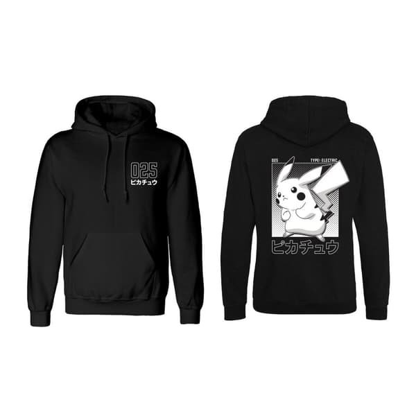 Unisex huppari Pokémon Halftone Pikachu Musta