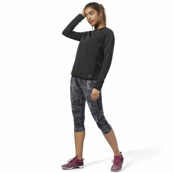 Naisten pitkähihainen paita Reebok Thermowarm Deltapeak Musta