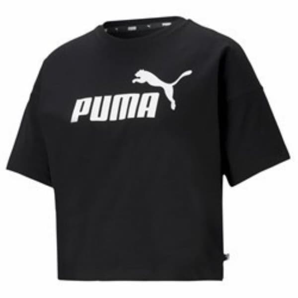 T-shirt med kortärm Dam Puma CROPPED LOGO TEE 586866 01 Svart