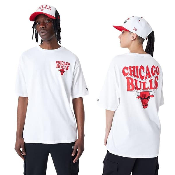 T-shirt med kortärm Herr New Era SCRIPT OS TEE CHIBUL 60435518 Vit