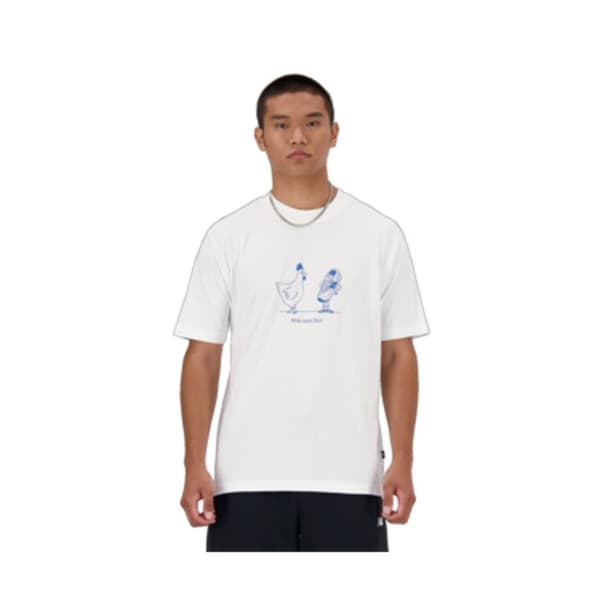 T-shirt med kortärm Herr ESSENTIALS CHICKEN New Balance MT41591 Vit