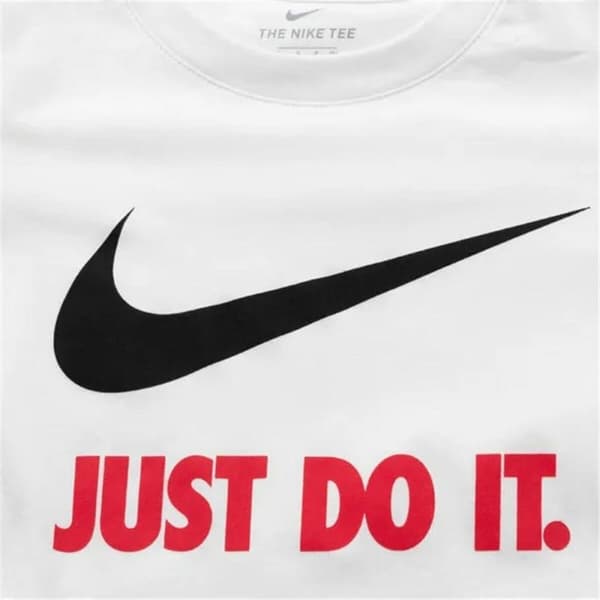 Børne Kortærmet T-shirt Nike Swoosh Just Do It Hvid