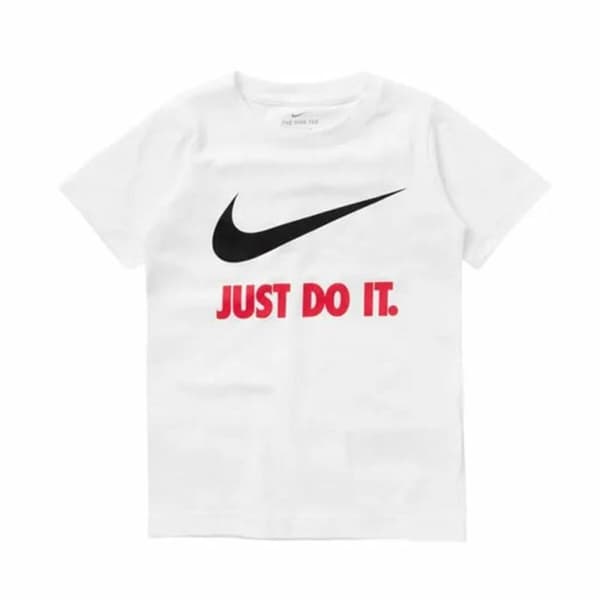 Børne Kortærmet T-shirt Nike Swoosh Just Do It Hvid