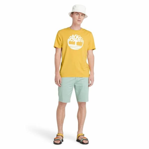 Kortærmet T-shirt til Mænd Timberland Kennebec River Tree Logo Short Gul