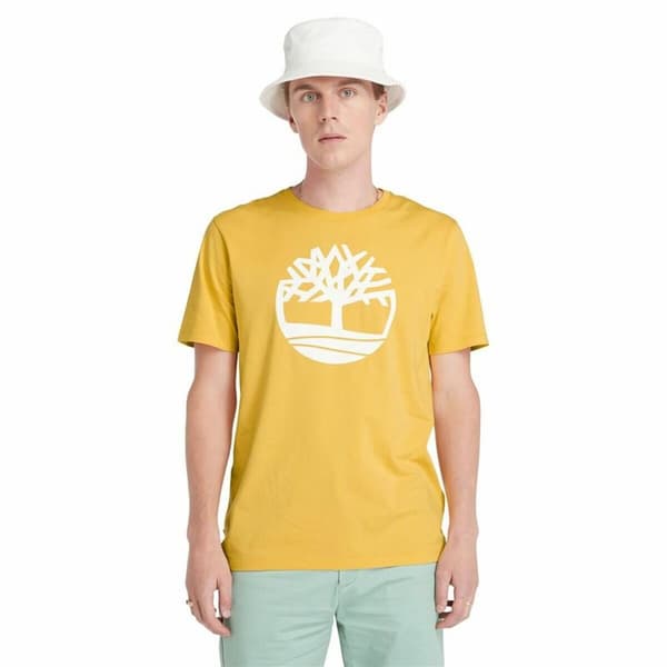Kortærmet T-shirt til Mænd Timberland Kennebec River Tree Logo Short Gul