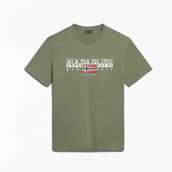 Kortærmet T-shirt til Mænd Napapjiri  S-Aylmer Oliven