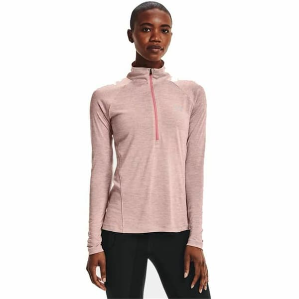 Naisten T-paita Under Armour Tech 1/2 Zip Pinkki