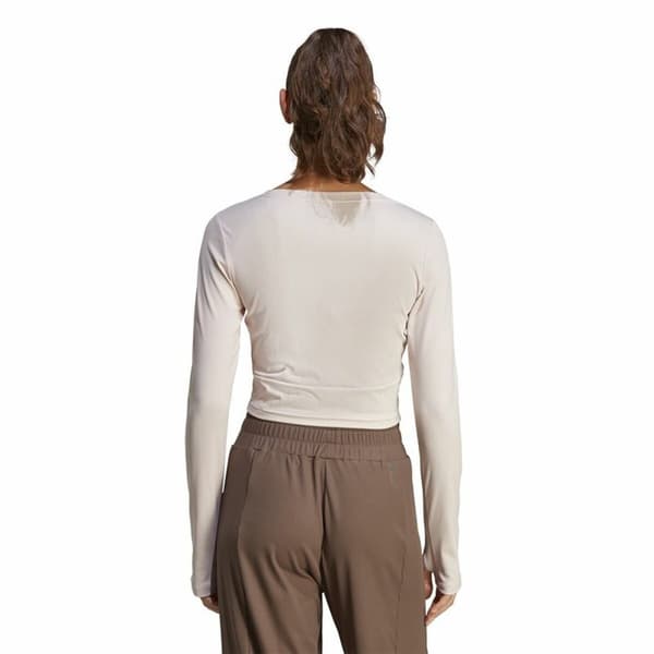 Långärmad t-shirt Dam Adidas Studio Beige